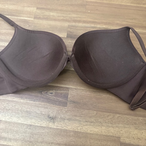 SKIMS Ultimate Push Up Plunge Cocoa Deep Brown Women's Bra - Picture 2 of 5